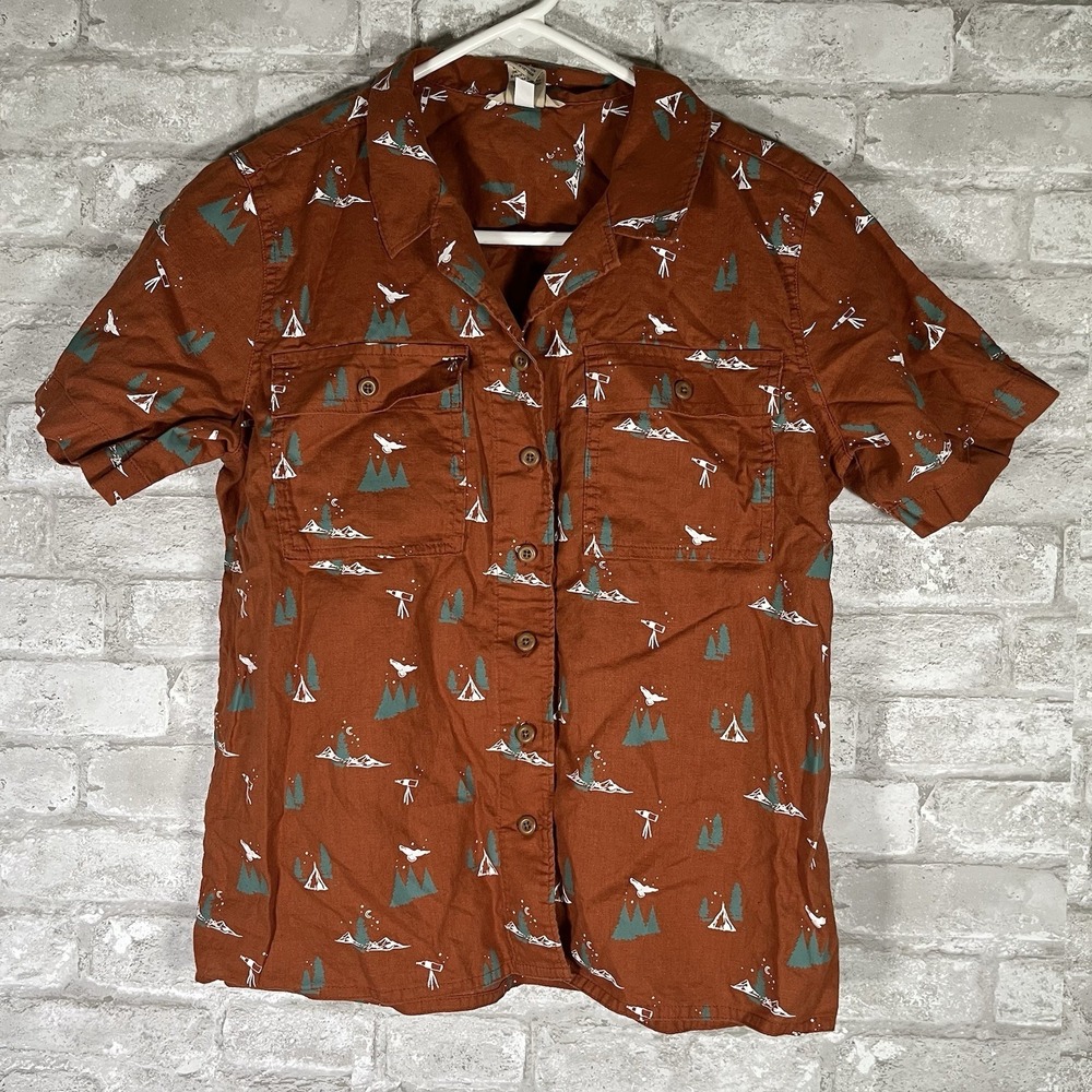 Duluth Trading Co Shirt Women's Size Small Artisan Hemp Cotton Untucked Camp